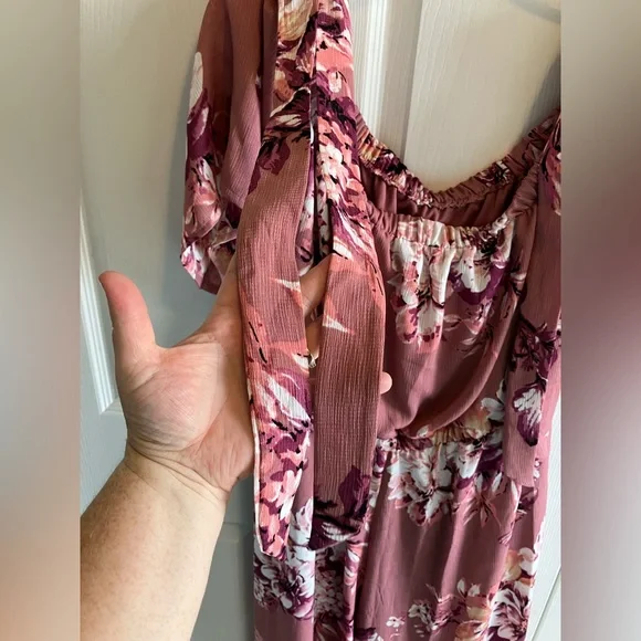 AUW Jumpsuit size 12 Large L NWT floral flowy boho New - Picture 2 of 16